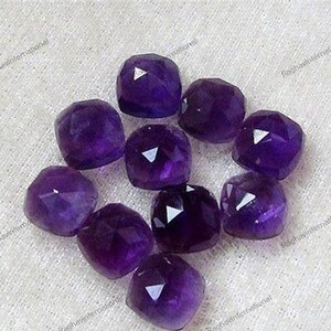 Ametista viola naturale taglio cuscino a rosa da 6 mm a 10 mm, pietra preziosa sfusa, spedizione gratuita, 6 x 6 mm, 7 x 7 mm, 8 x 8 mm, 9 x 9 mm, 10 x 10 mm.