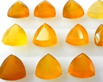 AAA Quality Yellow Chalcedony Trillion Faceted Cut 5MM-10MM Loose Gemstone Free Shipping  5X5MM,6X6MM,7X7MM,8X8MM,9X9MM,10X10MM.