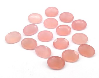 AAA Quality Pink Chalcedony Oval Faceted Cut 3X5MM-10X14MM Loose Gemstone 3X5MM,4X6MM,5X7MM,6X8MM,7X9MM,8X10MM,9X11MM,10X12MM,10X14MM.
