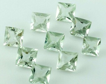 Natural Green Amethyst Square Faceted Cut 5MM-10MM Loose Gemstone Free Shipping  5X5MM,6X6MM,7X7MM,8X8MM,9X9MM,10X10MM.