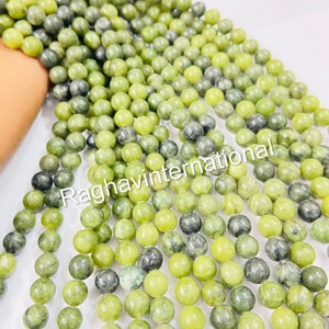 AAA Quality  Natural Green Jade Smooth Round Beads 4MM,6MM,8MM,10MM. Strand Size 15 Inch.