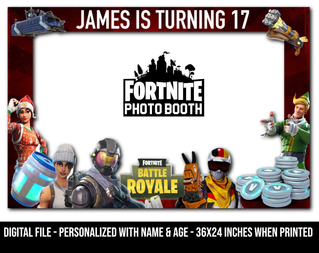 Fortnite Photo Booth frame fortnite party banner fortnite Etsy