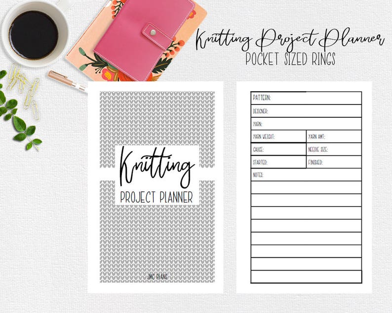 Knitting Project Planner for Pocket Sized Ring Planner Etsy