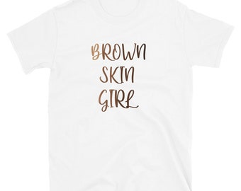 Koszulka melaninowa, brązowa skóra dziewczyny, afrykańska kobieta T-shirt