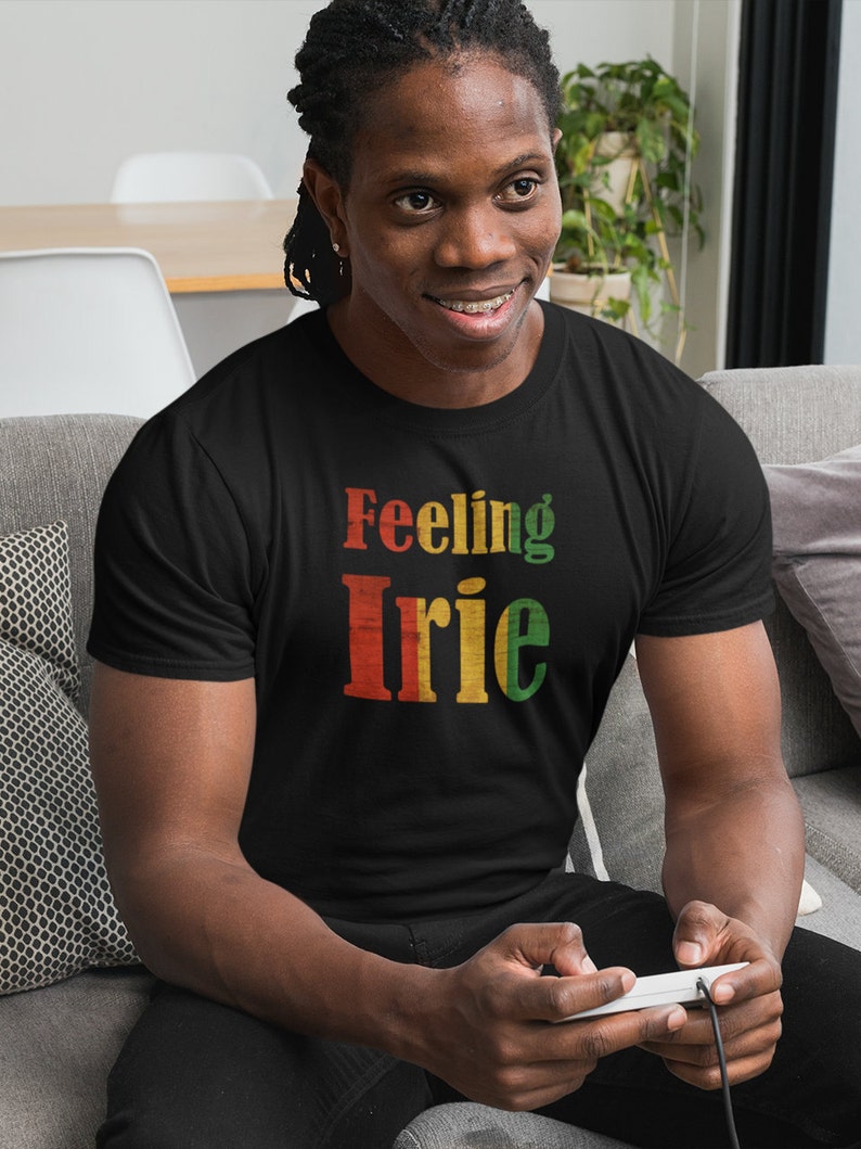 Feeling Irie, Jamaia, Rastafarian Colors T-Shirt image 1