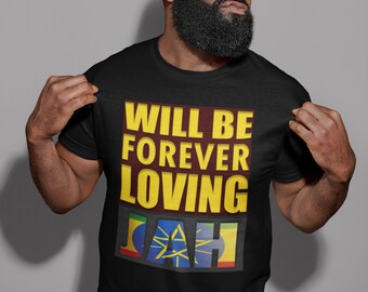 Rastafarian shirt - Will be Forever Loving Jah  Rastafari, Ethiopia flag, Reggae, Jamaica, Ethiopian Unisex T-Shirt