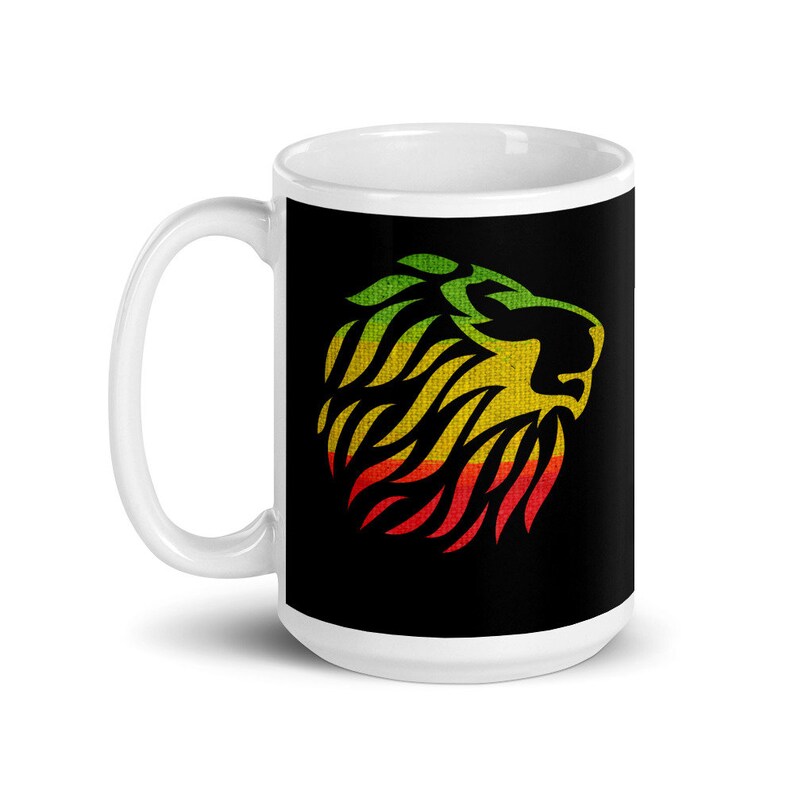 Lion of Judah Mug Rasta Colors Reggae Ethiopia Jamaica Mug Etsy