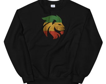 Lion of Judah Sweatshirt, Rasta, Jamaica, Ethiopia, Rastafari, Reggae, Rastafarian Unisex Sweatshirt