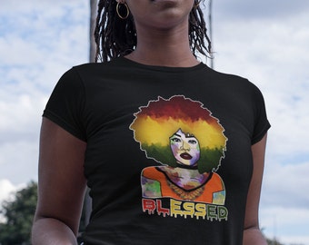 Blessed Afro Woman Rasta, Reggae Style Unisex T-Shirt
