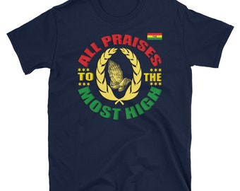Rastafarian shirt, Rastafari, Reggae, Jamaican, Kingston, Ethiopian, Prayer, Religious, Rasta  Unisex T Shirt