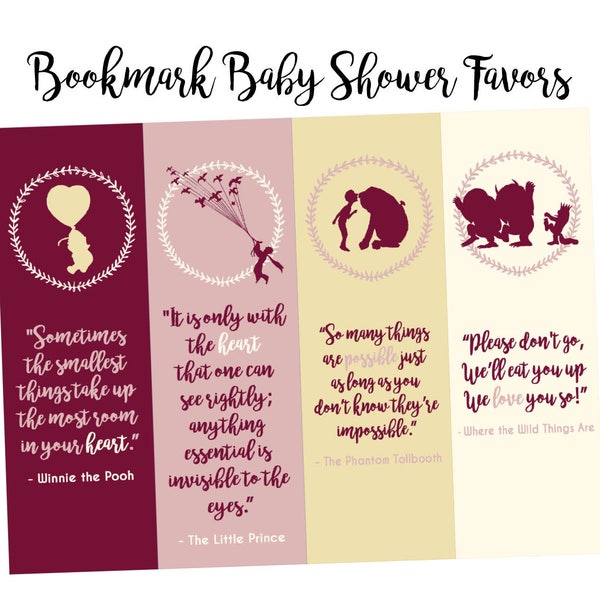Baby Shower Bookmark Etsy