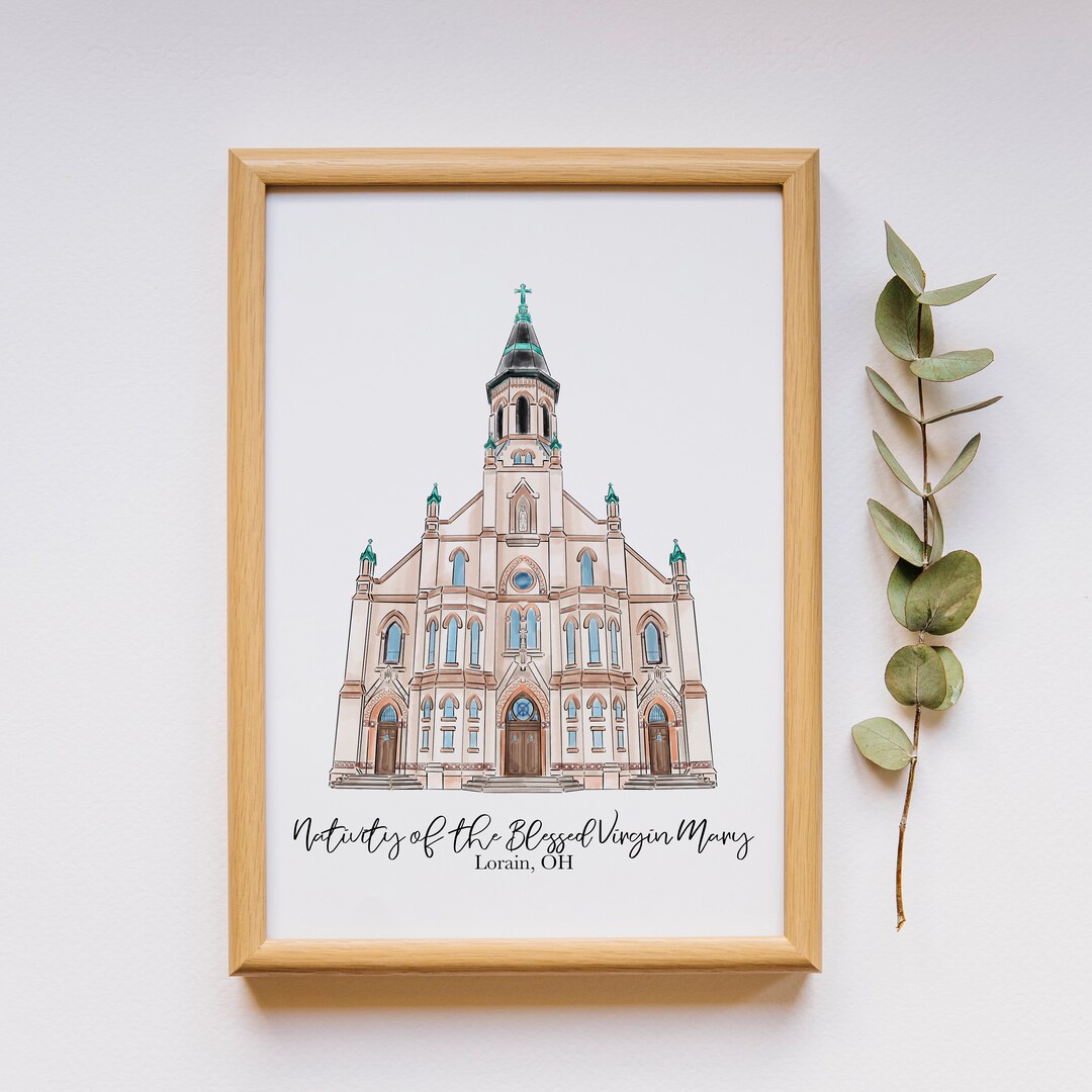 Nativity Catholic Church Print Lorain Ohio 8x10 Digital Etsy