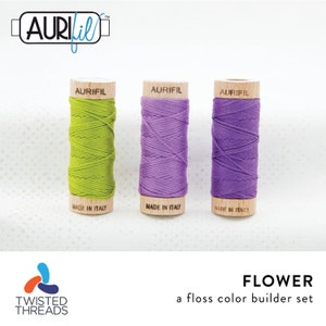AURIFIL Floss Aurifloss FLOWER Color Builder Purple Green MAKO 6 Strand 18 yards Spool Embroidery Cotton Thread Set of 3 2520 1243 1147 image 1