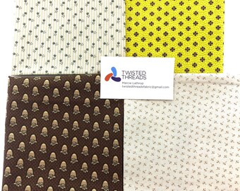 Civil War Reproduction Bristle Creek by 12 Yard R22 7896-0111 Farmhouse Red Yellow Floral Buds by Paula Barnes for Marcus 100/% Cotton