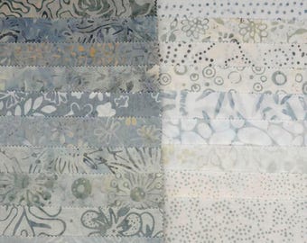 Java Batiks Winter Grey Gray Batik Layer Cake 10 x 10 Inch Fabric Squares SQ-MASJAB-WIN