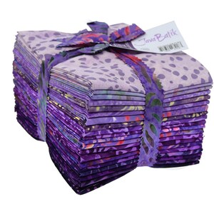 Java Batiks PURPLE 2 Cotton Batik Fabric 20 Fat Quarter Bundle -PUR2