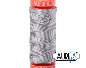 AURIFIL Variegated 4670 Silver Fox 50 Weight Wt 150m 164y Small Spool Quilt Cotton Quilting Thread