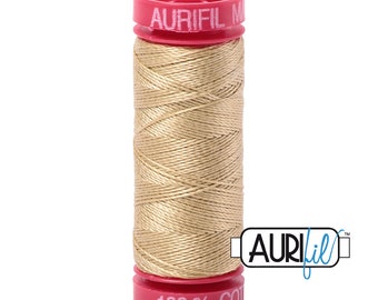 AURIFIL 2915 Very Light Brass MAKO 12 Weight Wt 54 Yards Spool Quilt Cotton Quilting Thread