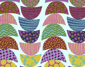 OOP FreeSpirit Anna Maria Horner Bright Eyes Stacked Breakfast Blue Quarter Yard Fabric Remnant PWAH160