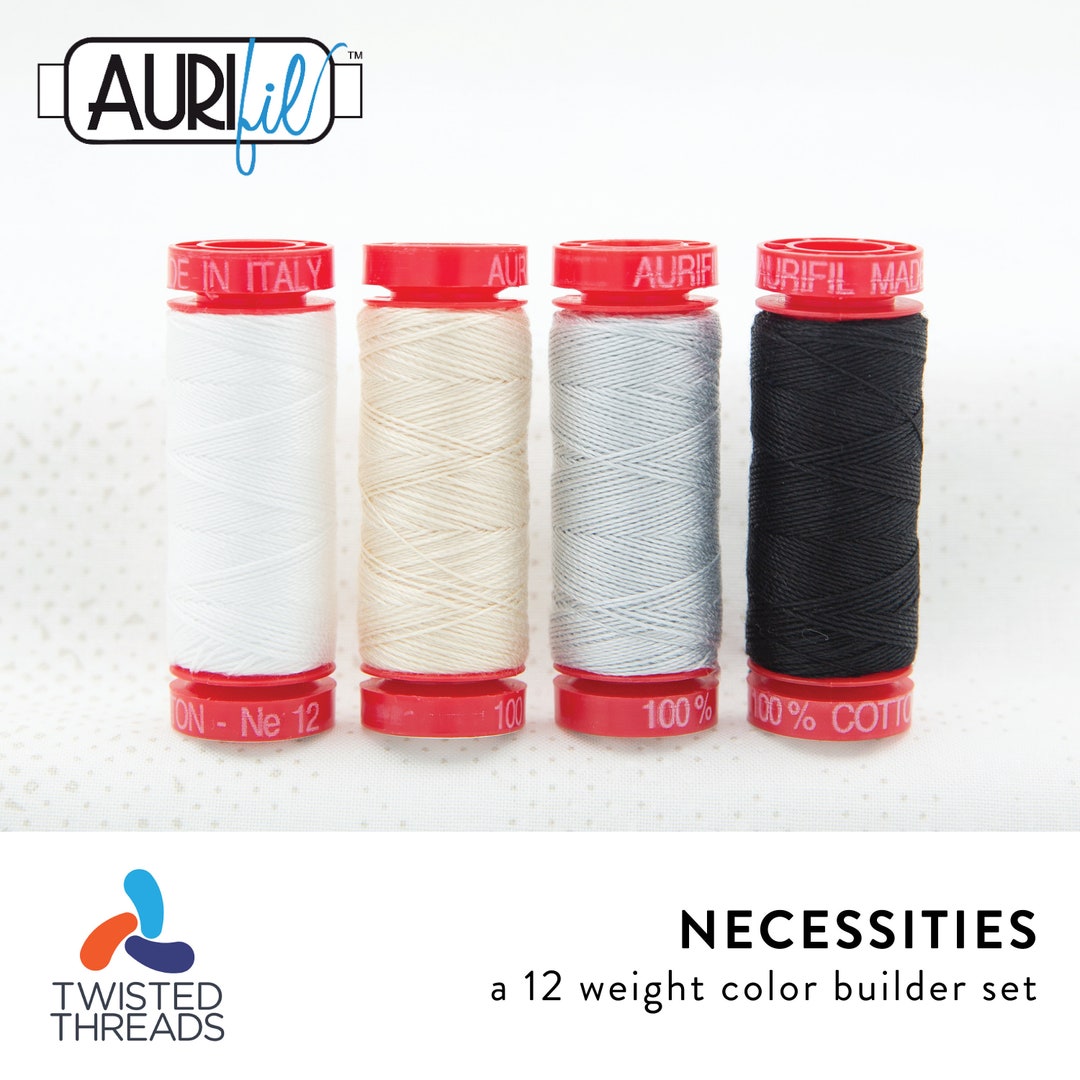 AURIFIL NECESSITIES Color Builder Set of 4 Black White Gray 12 Weight