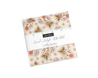 Moda Dinah's Delight Betsy Chutchian Floral Civil War Reproduction Cotton Fabric 5 Inch Charm Square