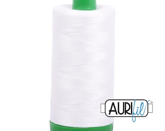 AURIFIL 2021 Natural White MAKO 40 Weight Wt 1000m 1094y Quilt Cotton Quilting Thread