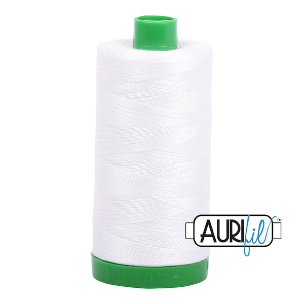 AURIFIL 2021 Natural White MAKO 40 Weight Wt 1000m 1094y Quilt Cotton Quilting Thread