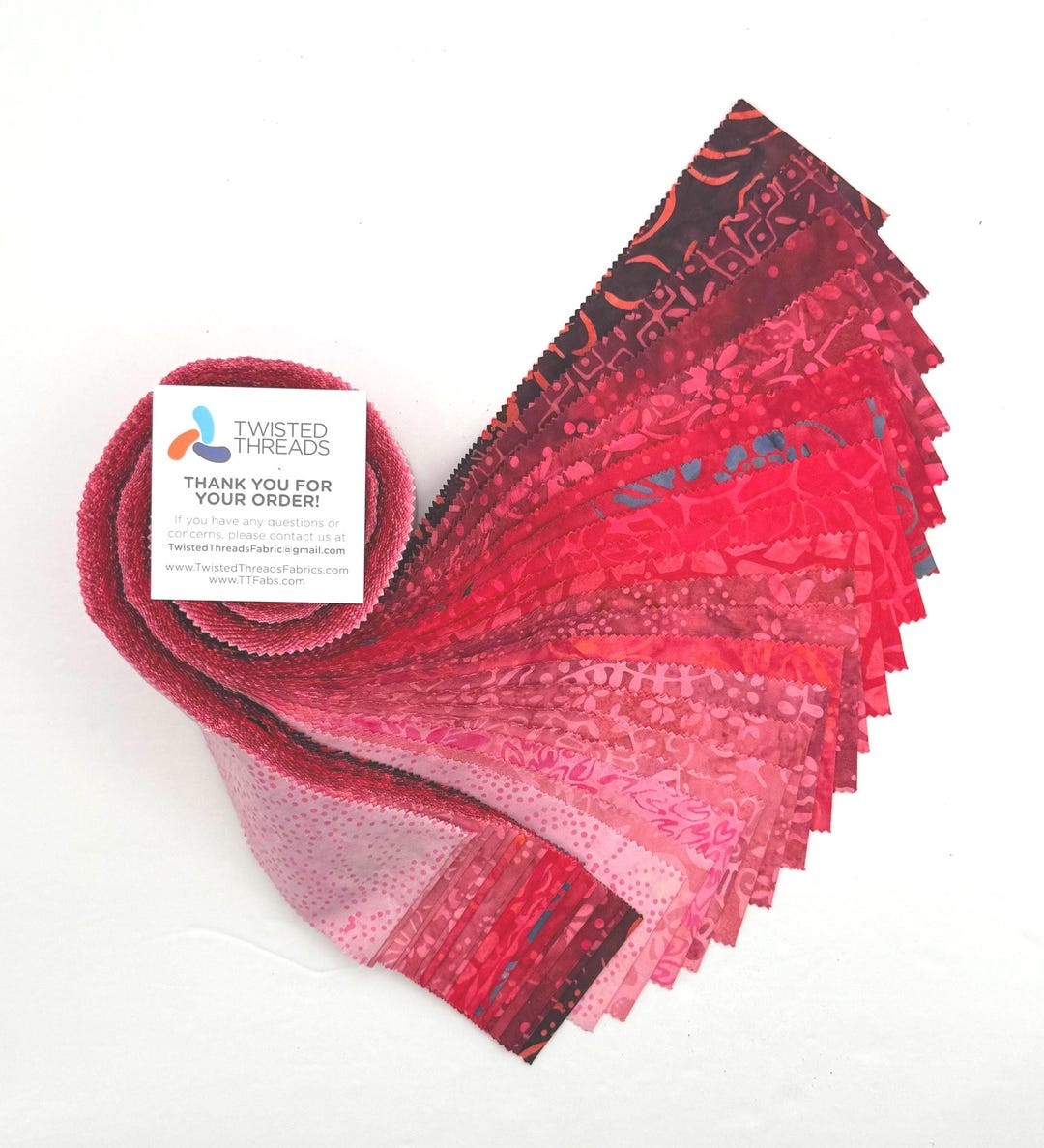 Java Batiks Red Version 3 Batik Jelly Roll 40 2.5 Inch Fabric Strips ST ...