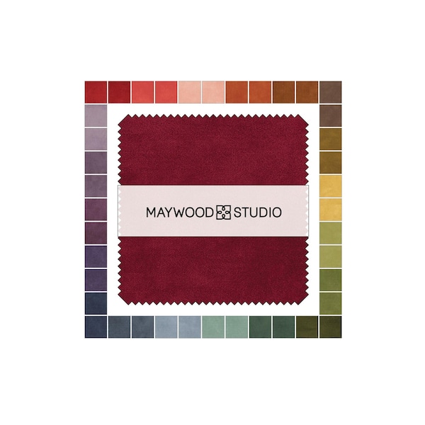 Color Wash Bonnie's Pick Rainbow Maywood Woolies Flannel Red Green Purple Orange Gold Blue Cotton Flannel 5 inch Fabric Charm Square
