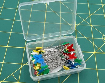 Heat Resistant Butterfly Head Flat Pins Red Green Blue Quilting Pins 100 Pack 2 Inch