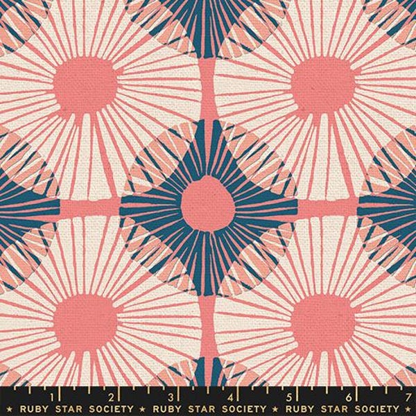 BTY Moda RSS Jen Hewett Reimagined Landscapes II Watermelon Pink Linen Cotton Canvas Fabric Yard RS6056-15L