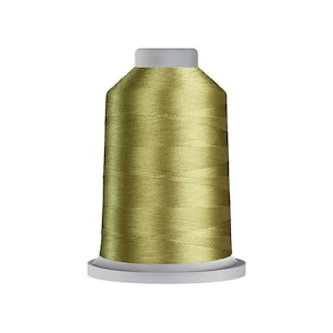 May include: A spool of olive green embroidery thread.