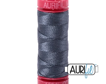 AURIFIL 1158 Medium Grey Gray MAKO 12 Weight Wt 54 Yards Spool Quilt Cotton Quilting Thread
