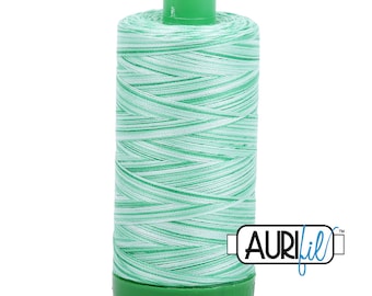 AURIFIL Variegated 4661 Mint Julep Green MAKO 40 Weight Wt 1000m 1094y Quilt Cotton Quilting Thread