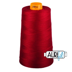 AURIFIL FORTY3 Cone 2260 Red Wine Mako Cotton 40 40/3 Weight Wt Triple Ply 3000 Meters 3280 Yards Quilt Cotton Quilting Thread