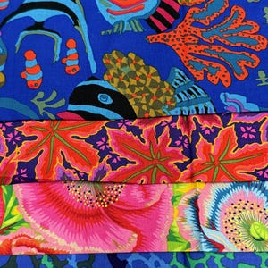 Freespirit Kaffe Fassett 4 Piece FQ Bright Blue Green Purple Pink Stash Builder Fat Quarters 18x22 Inch Quilting Fabric KAF7