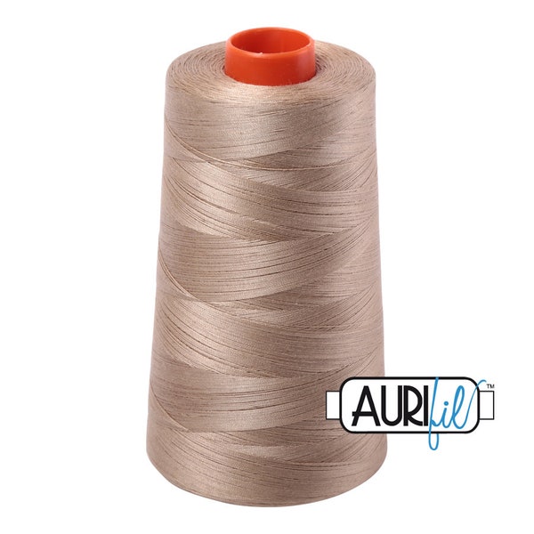 AURIFIL Cone 2325 Linen Tan Beige Egyptian Mako Cotton 50 Weight Wt 5900 Meters 6452 Yards Quilt Cotton Quilting Thread