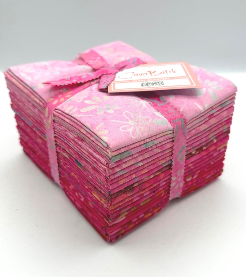 Java Batiks Pink Light to Dark Pink Batik Fat Quarters 20 Fqs Fabric 18 ...
