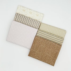 Civil War Reproduction Fat Quarters Various Makers Cream Tan Beige Background Fabric 6 FQ Fat Quarter Bundle