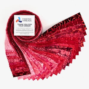 Java Batiks Red Version 2 Batik Jelly Roll 40 2.5 Inch Fabric Strips ST-MASJAB-RED2
