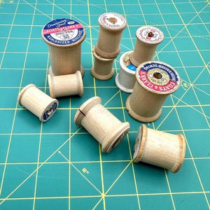 Vintage Antique Empty Wooden Thread Spool Small Medium JP Coats Clark Star Talon Spools with/out Labels DIY Crafting Storage Set of 10