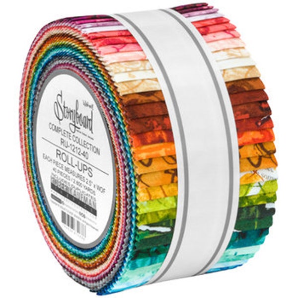 NEW Robert Kaufman Wishwell Storyboard Leslie Tucker Jenison Pink Orange Blue Green Rainbow Texture 2.5 Inch Strips Jelly Roll Cotton Fabric