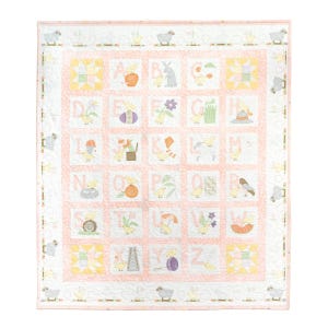 Little Chick-A-Dee Quilt Kit Little Chicks PINK Flannel Bonnie Sullivan Flannel Fabric Green Blue Purple Pink Cotton Fabric Quilt Kit 36x42