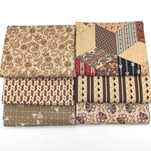 Civil War OOP Marcus Various Makers Reproduction Fat Quarters Brown Fabric 6 FQ Fat Quarter Bundle D27