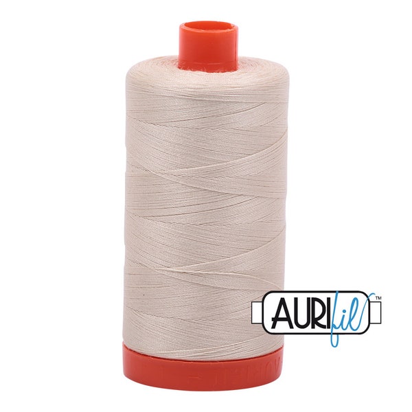 AURIFIL 2310 Light Beige Cream Off White Neutral MAKO 50 Weight Wt 1300m 1422y Spool Quilt Cotton Quilting Thread