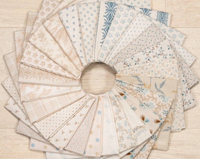 NEW Andover Seabreeze Neutral Edyta Sitar Laundry Basket Quilts LBQ Tan