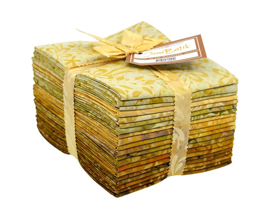 Java Batiks Gold Light to Dark Gold Batik Fat Quarters 20 Fqs Fabric 18 ...