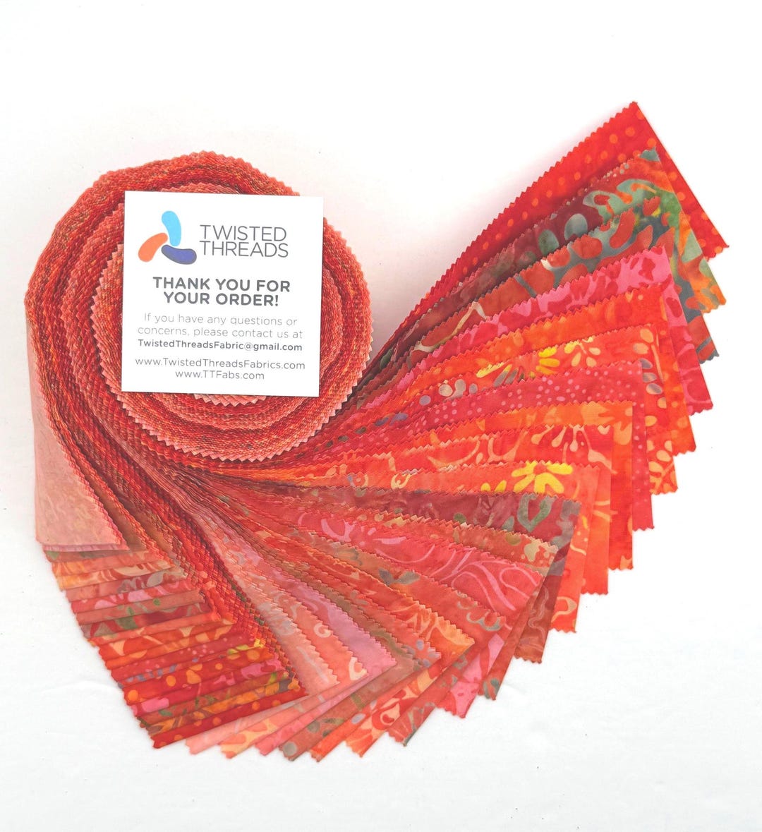 Java Batiks Orange Batik Jelly Roll 40 2.5 Inch Fabric Strips ST-MASJAB ...