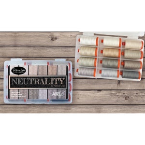 Aurifil Neutrality Collection Patrick Lose Cotton 50 Weight Large Spool Neutral Beige Gray Grey Tan Quilting Thread Set of 12