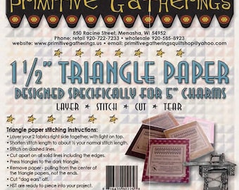 Primitive Gatherings Triangle Paper 1.5 Inch Finished Half Square Triangle 60 Sheets PRI-225